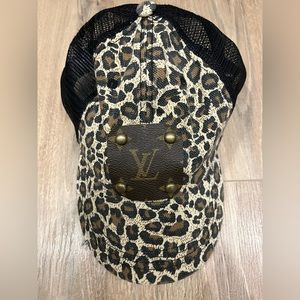 Re-purposed LV canvas into a hat